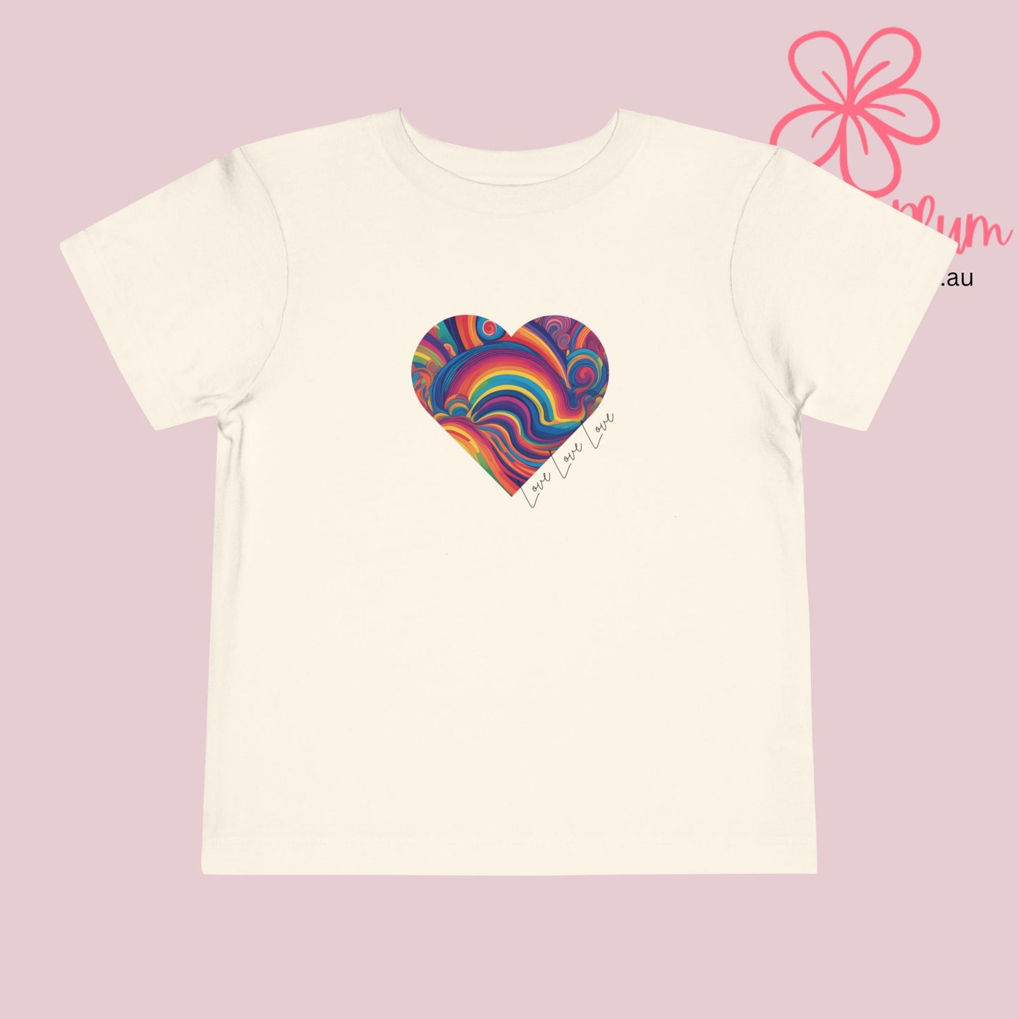 Toddler Love Love Love Heart Short Sleeve Tee