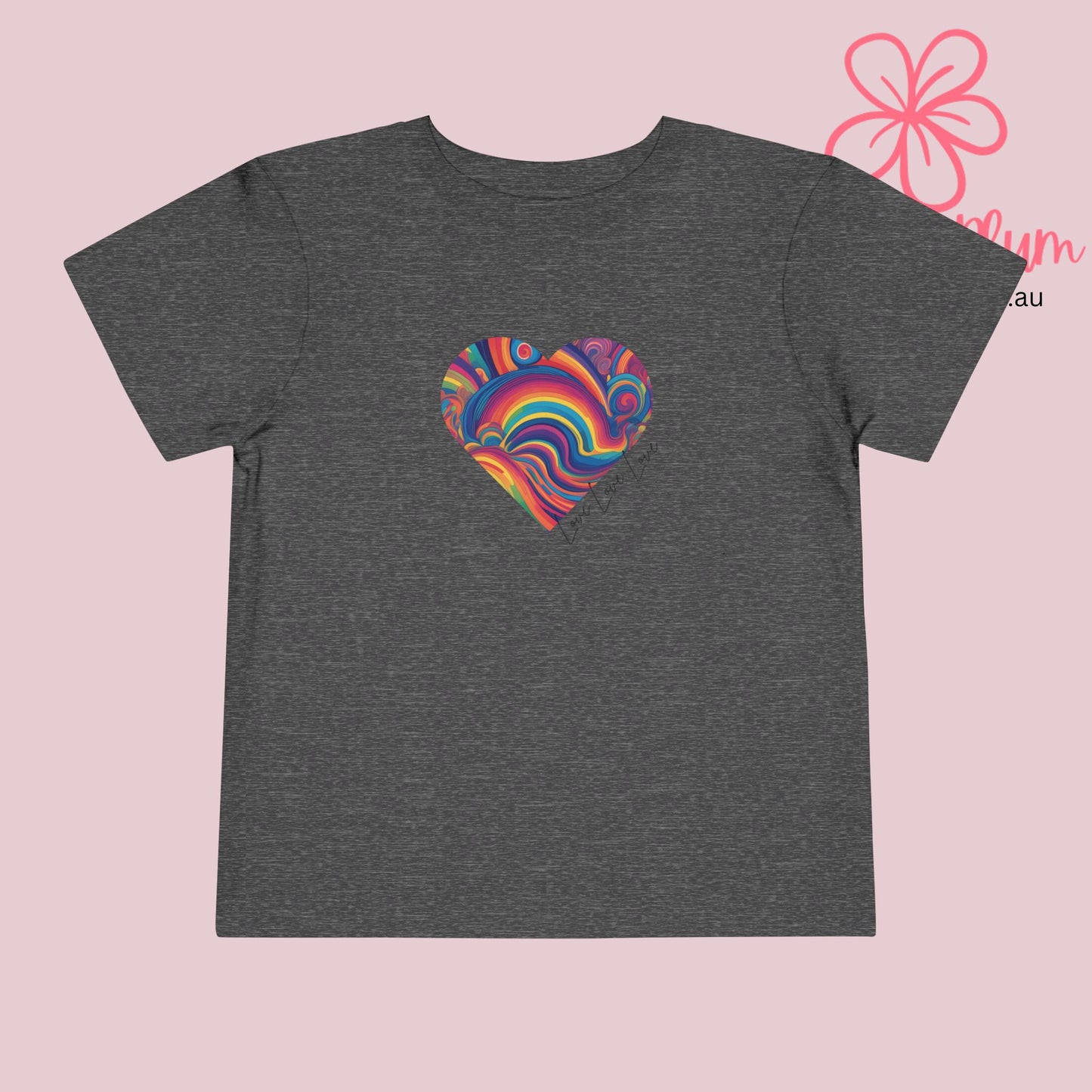 Toddler Love Love Love Heart Short Sleeve Tee