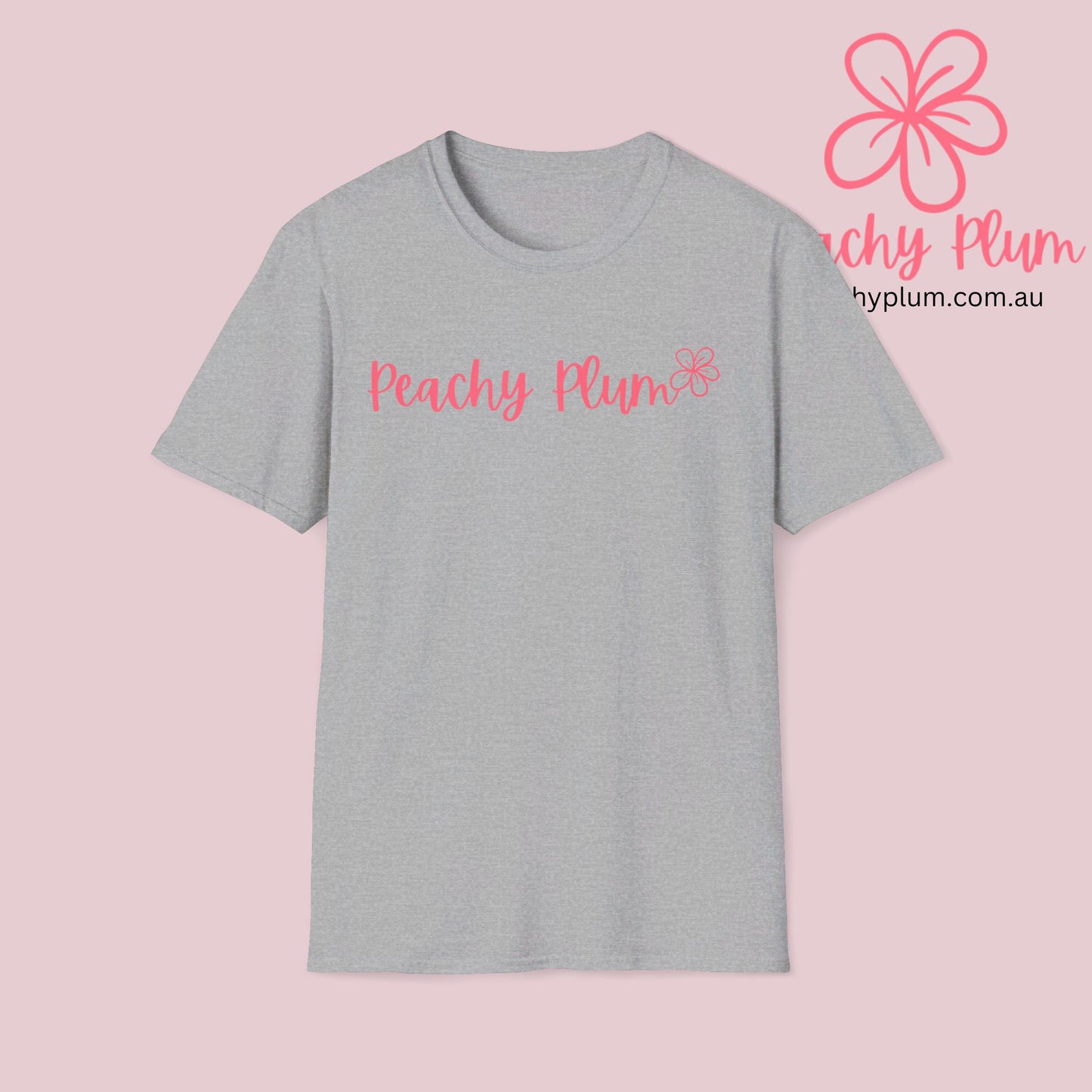 Peachy Plum Unisex Softstyle T-Shirt.