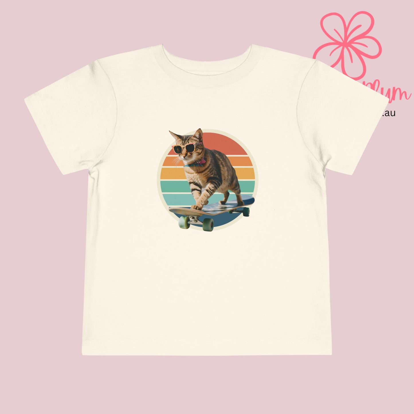 Toddler cat on a skateboard Short Sleeve Tee