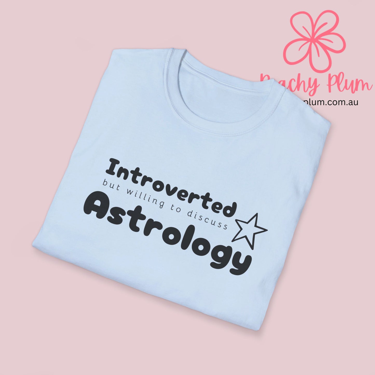 Introverted but willing to discuss astrology, Unisex Softstyle T-Shirt,