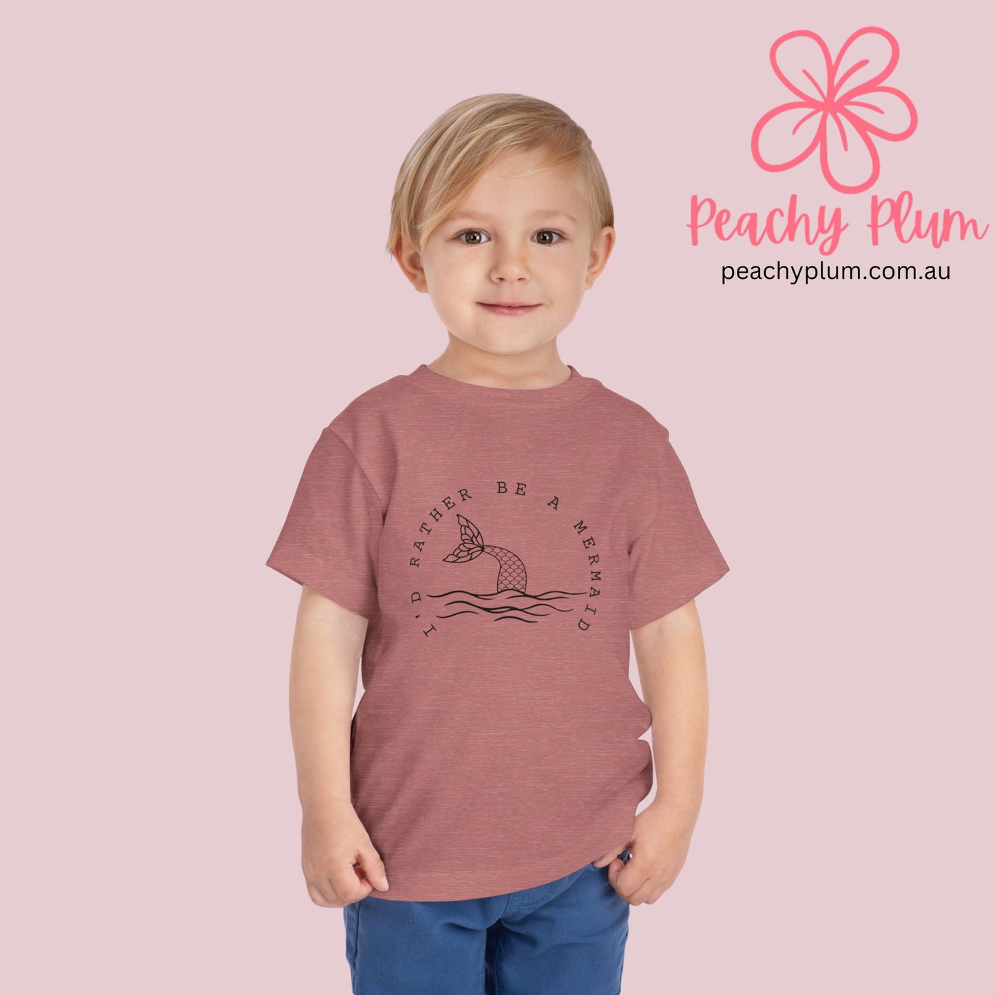 I'd rather be a mermaid Toddler Short Sleeve Tee