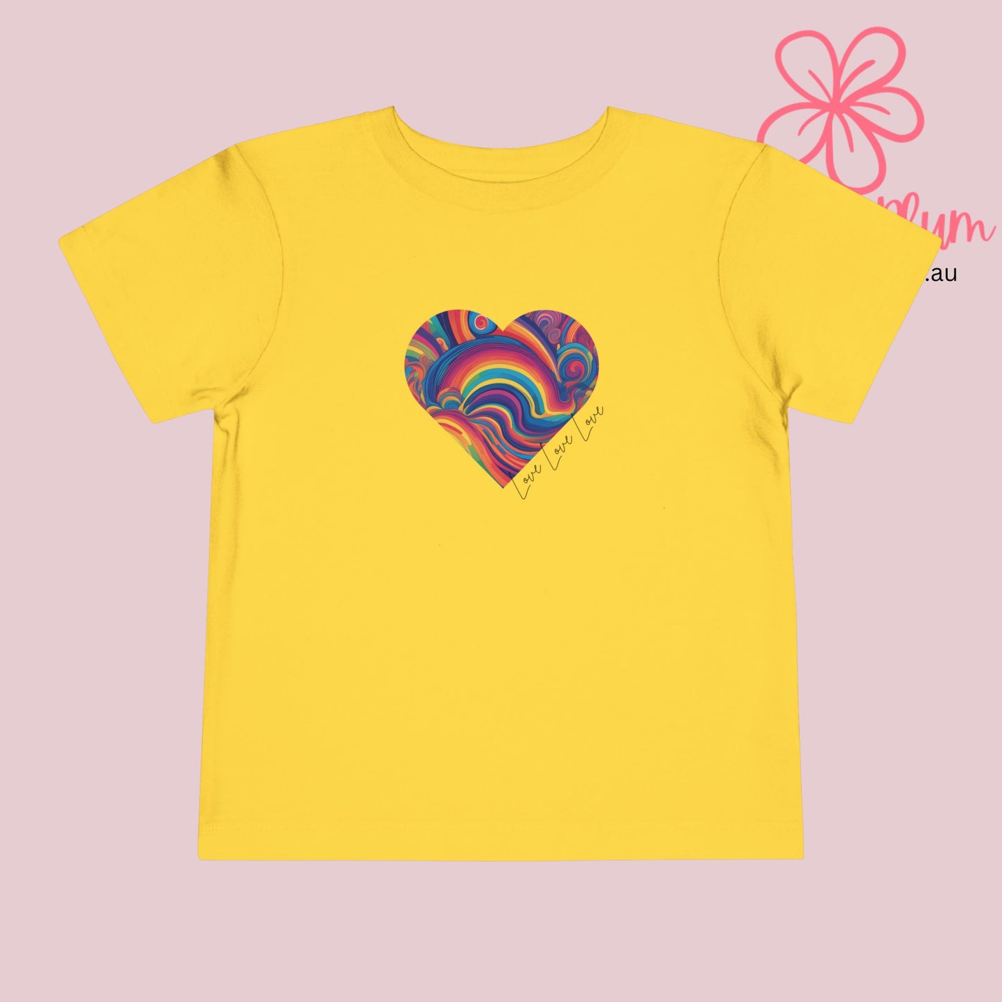 Toddler Love Love Love Heart Short Sleeve Tee