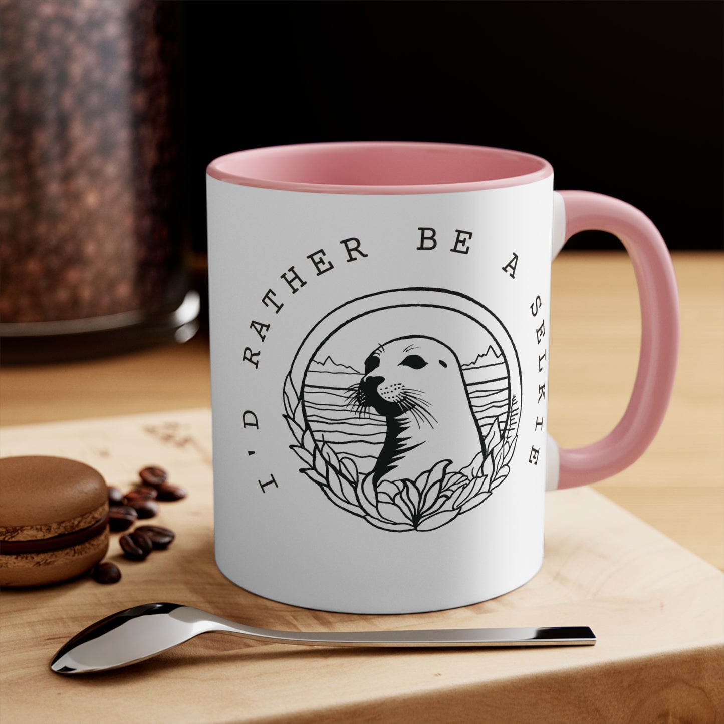 I'd rather be a Selkie Colorful Accent Mugs, 11oz. Gift for Selkie lovers. Gift for Seal lovers.