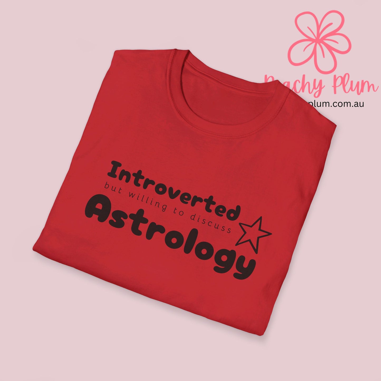 Introverted but willing to discuss astrology, Unisex Softstyle T-Shirt,