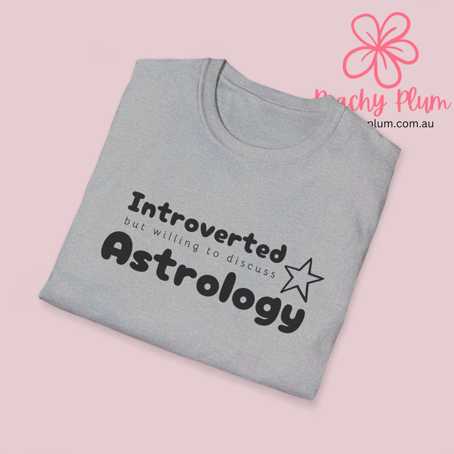 Introverted but willing to discuss astrology, Unisex Softstyle T-Shirt,