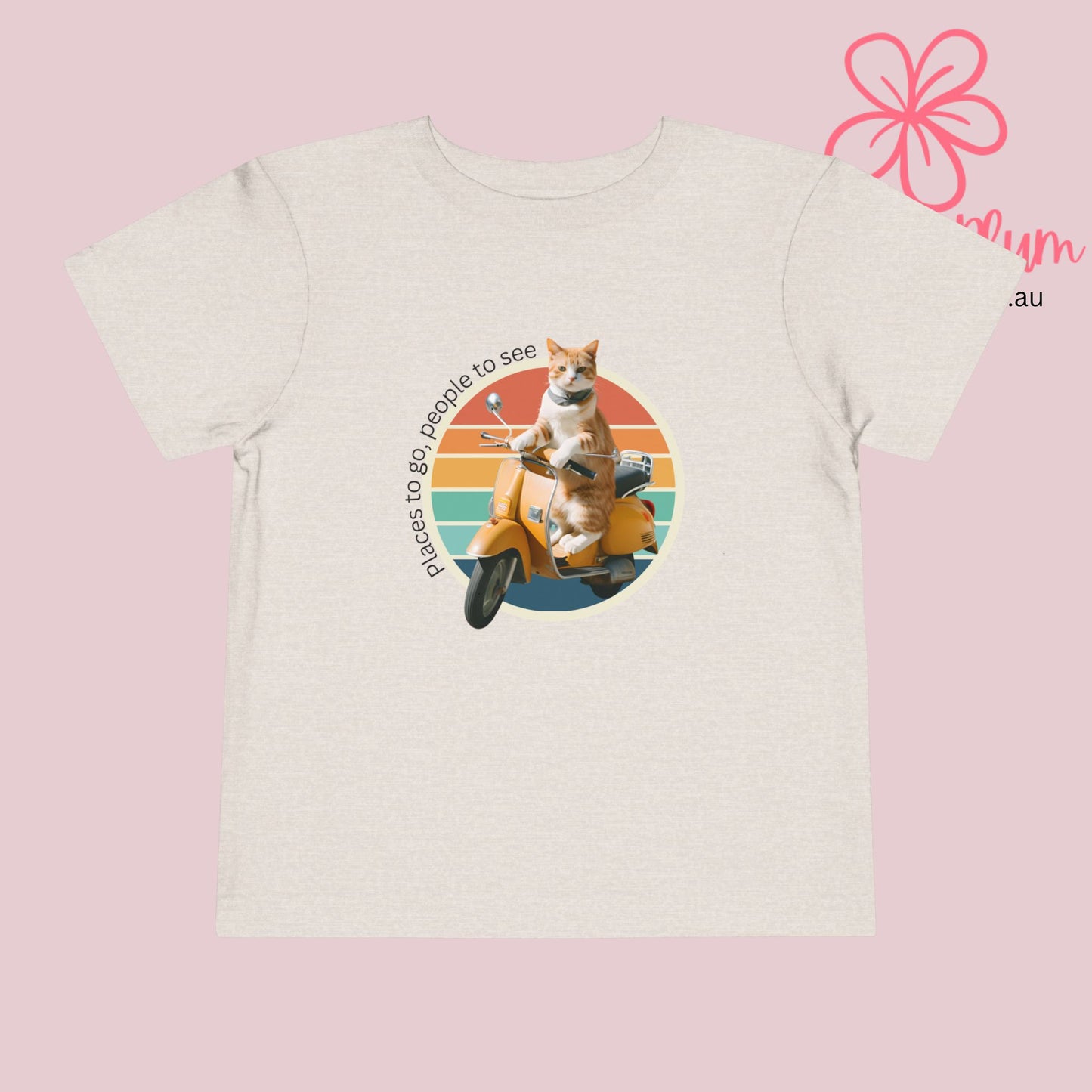 Places to go, people to see Toddler cat on a scooter Short Sleeve Tee