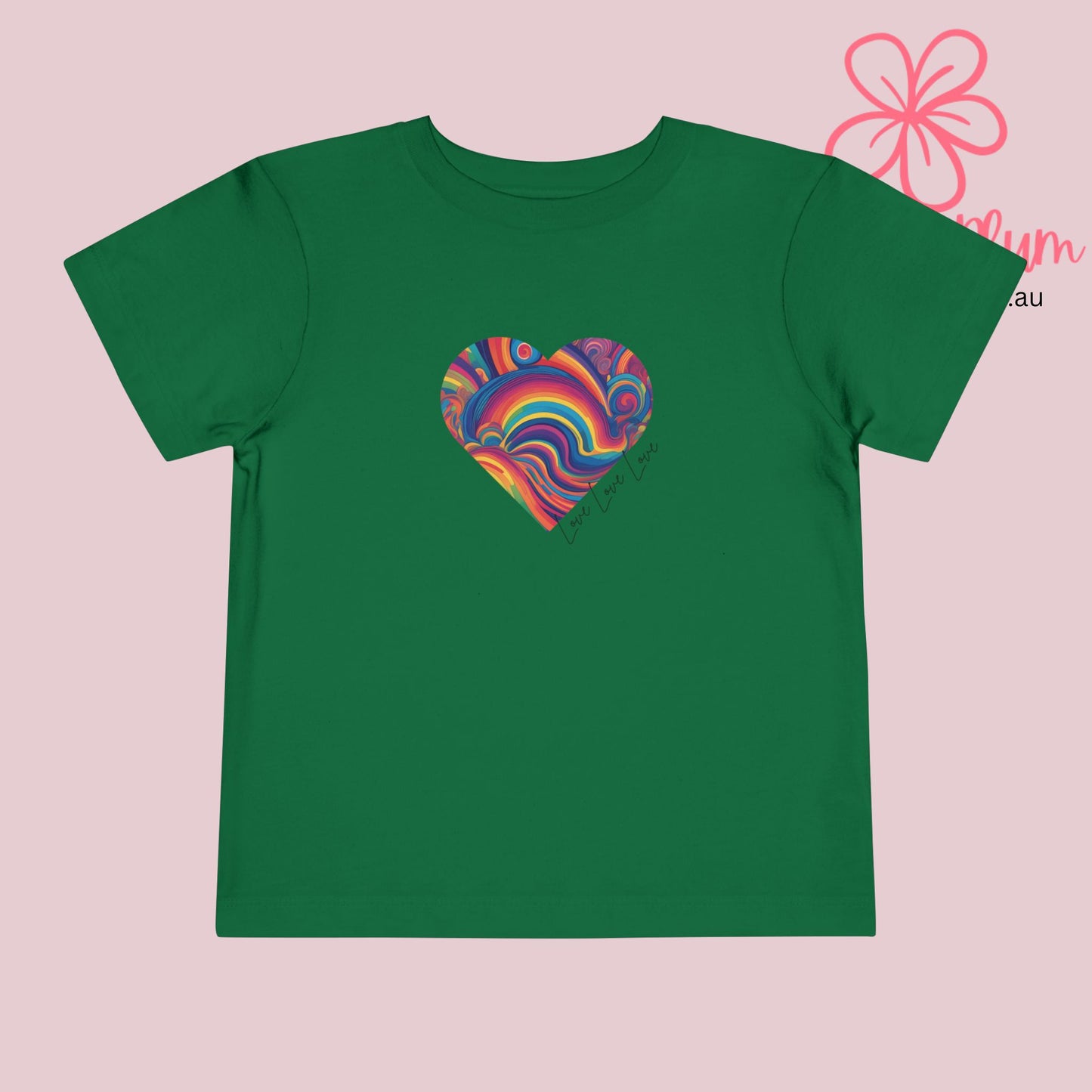 Toddler Love Love Love Heart Short Sleeve Tee