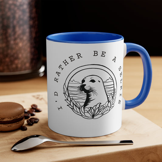 I'd rather be a Selkie Colorful Accent Mugs, 11oz. Gift for Selkie lovers. Gift for Seal lovers.