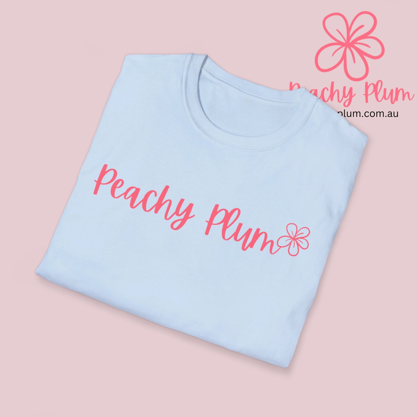 Peachy Plum Unisex Softstyle T-Shirt.