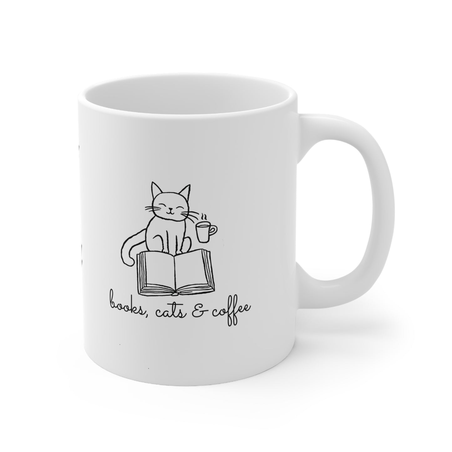 Books, Cats and coffee, ceramic mug