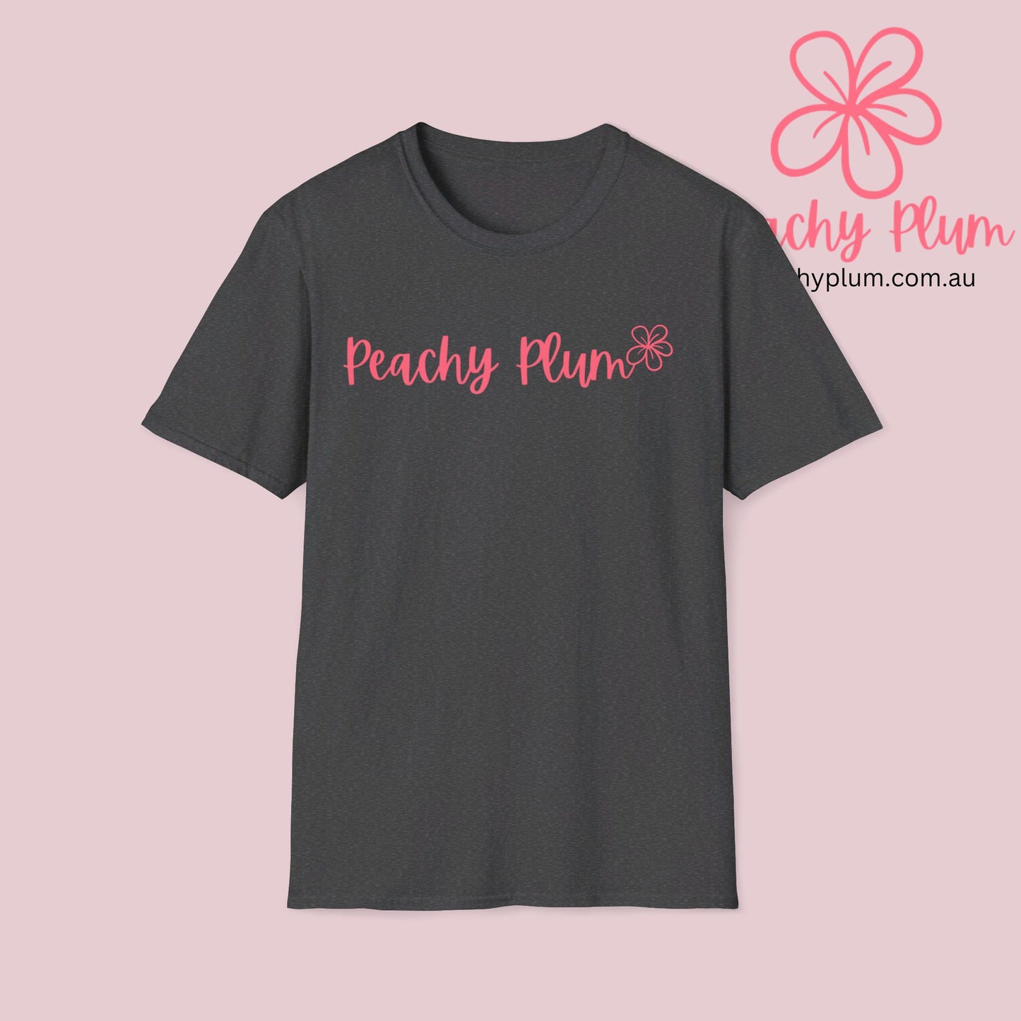 Peachy Plum Unisex Softstyle T-Shirt.