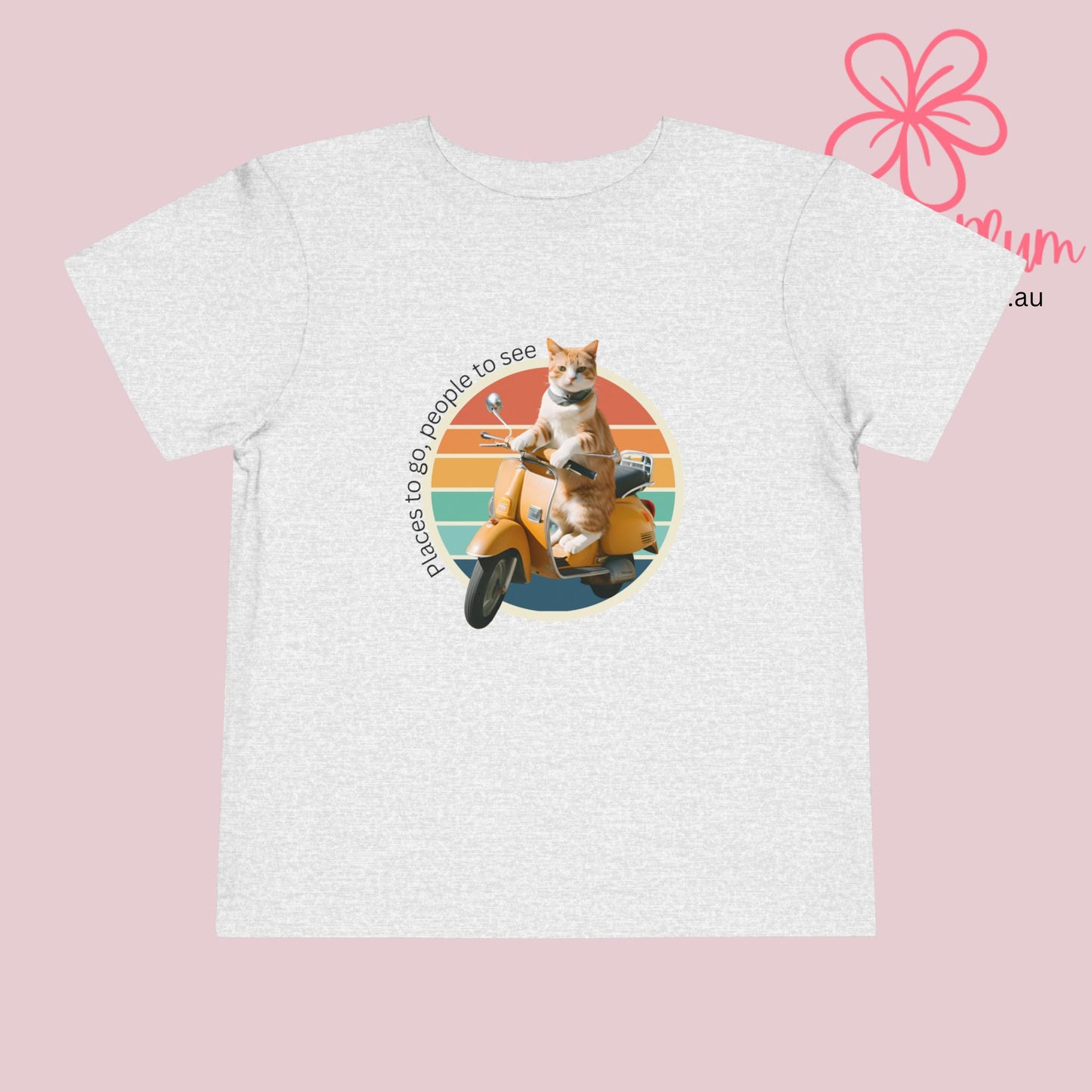 Places to go, people to see Toddler cat on a scooter Short Sleeve Tee