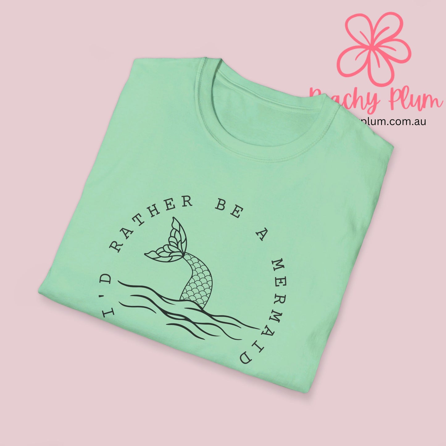 I'd rather be a mermaid Unisex Softstyle T-Shirt. Mermaid lovers gift t shirt