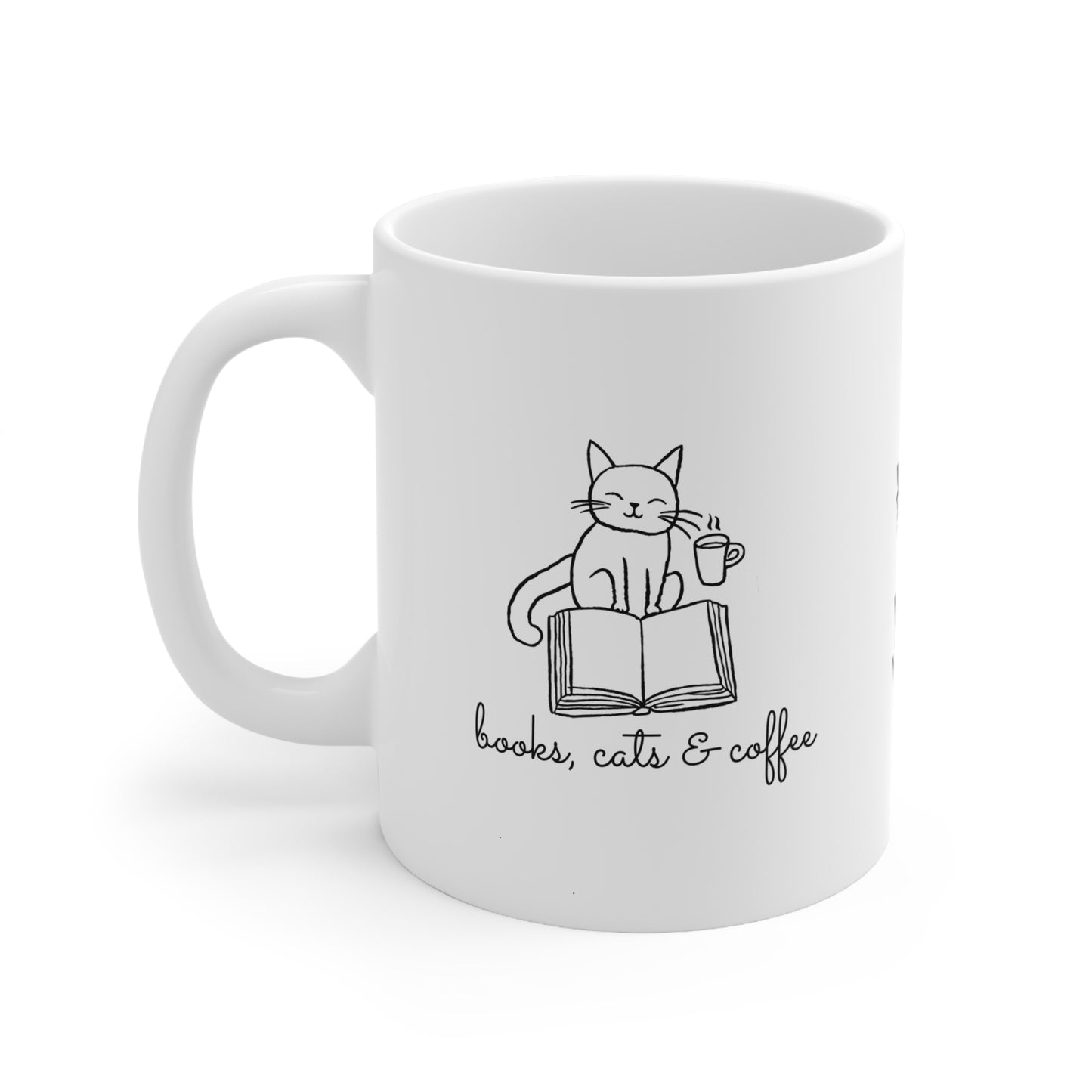 Books, Cats and coffee, ceramic mug