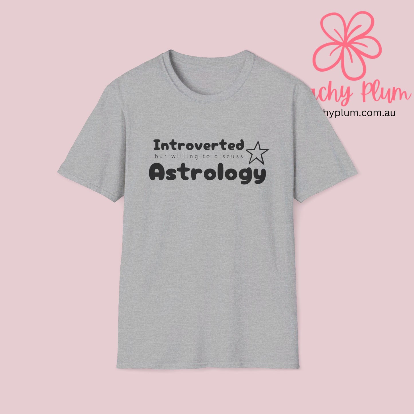 Introverted but willing to discuss astrology, Unisex Softstyle T-Shirt,