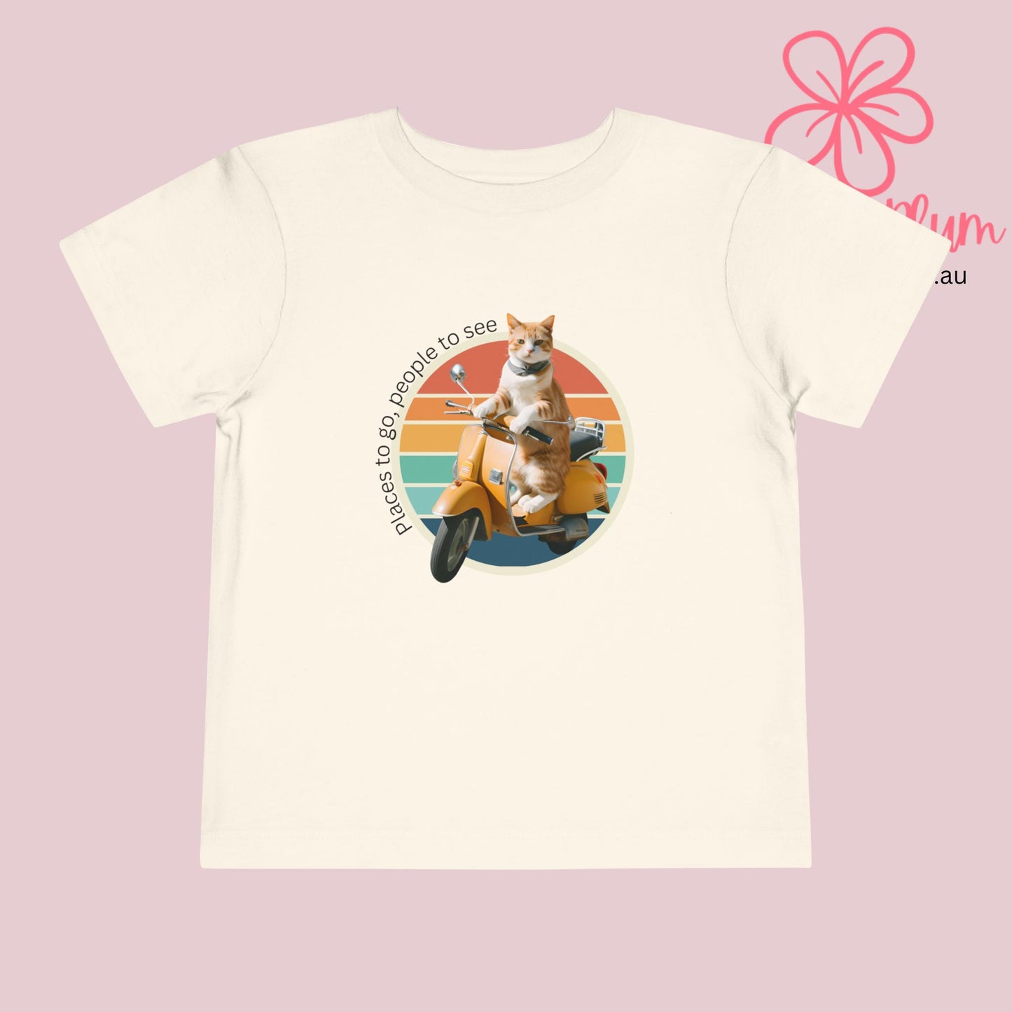 Places to go, people to see Toddler cat on a scooter Short Sleeve Tee