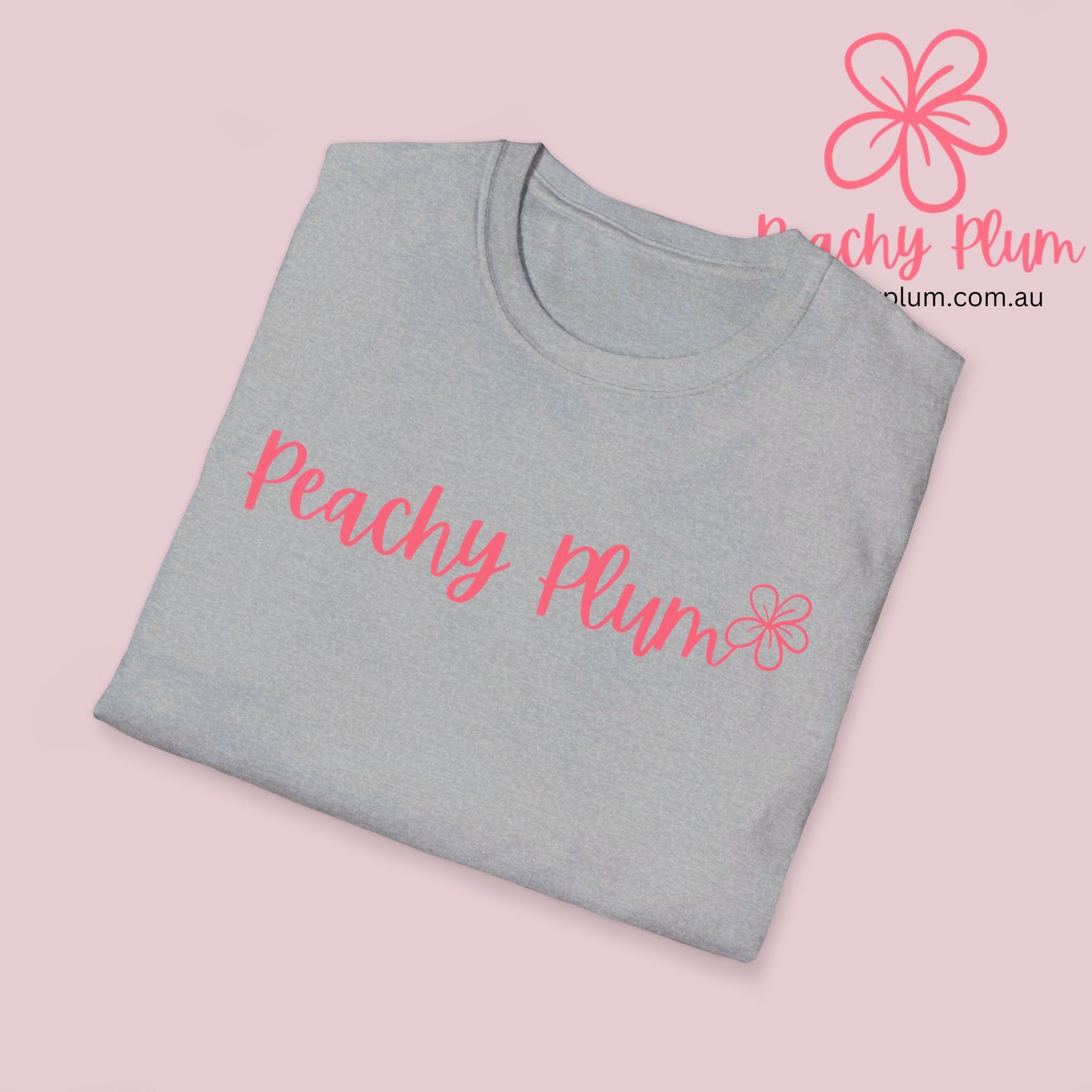 Peachy Plum Unisex Softstyle T-Shirt.