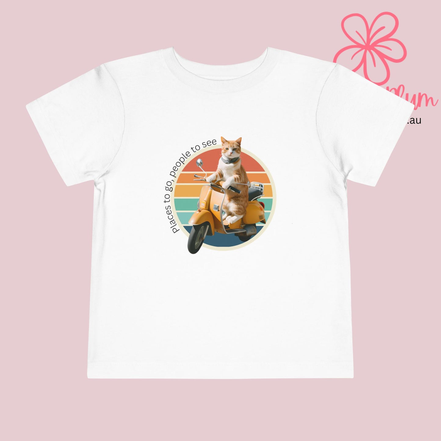 Places to go, people to see Toddler cat on a scooter Short Sleeve Tee