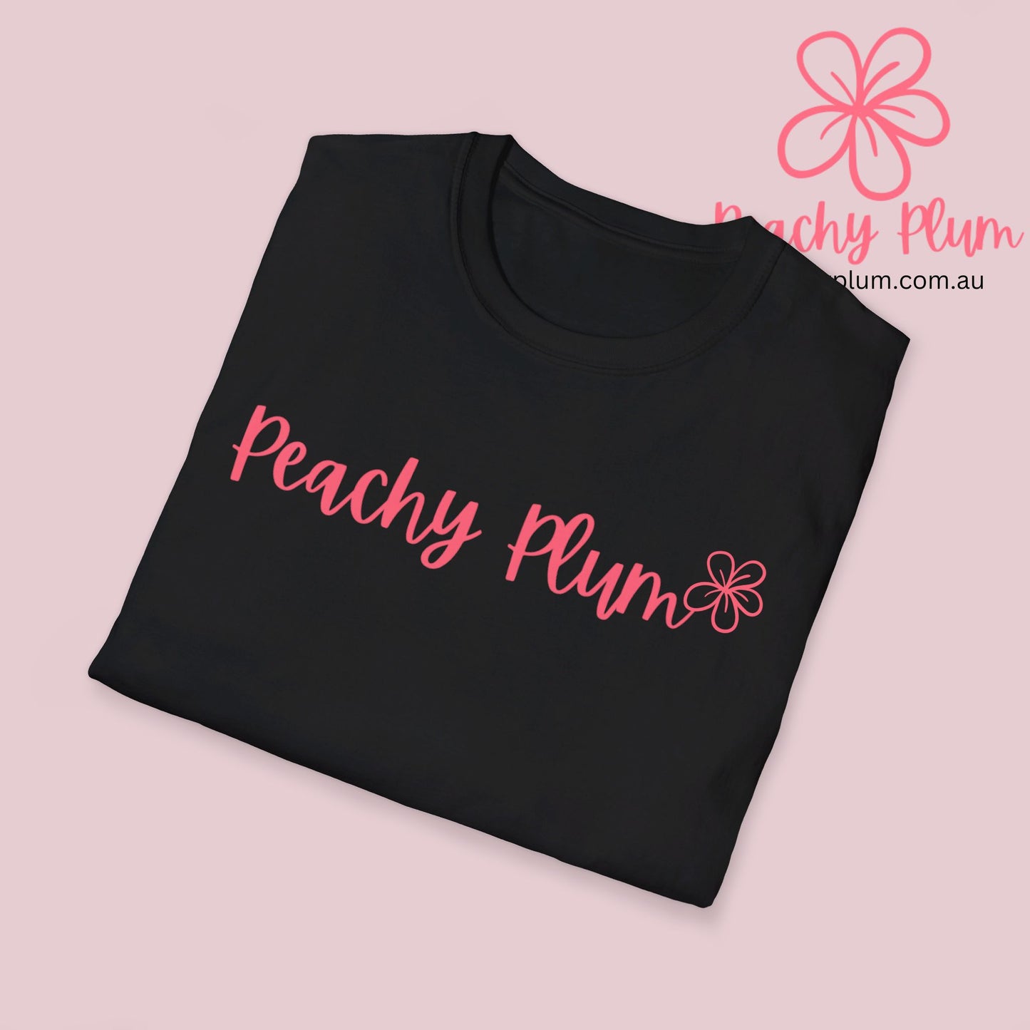 Peachy Plum Unisex Softstyle T-Shirt.